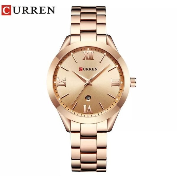 o1 Curren Montre Femme - 9007 - Acier Inoxydable - Bronze
